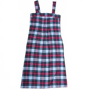 60s 70s Stewart Tartan Wool Jumper Dress Plaid Vintage S